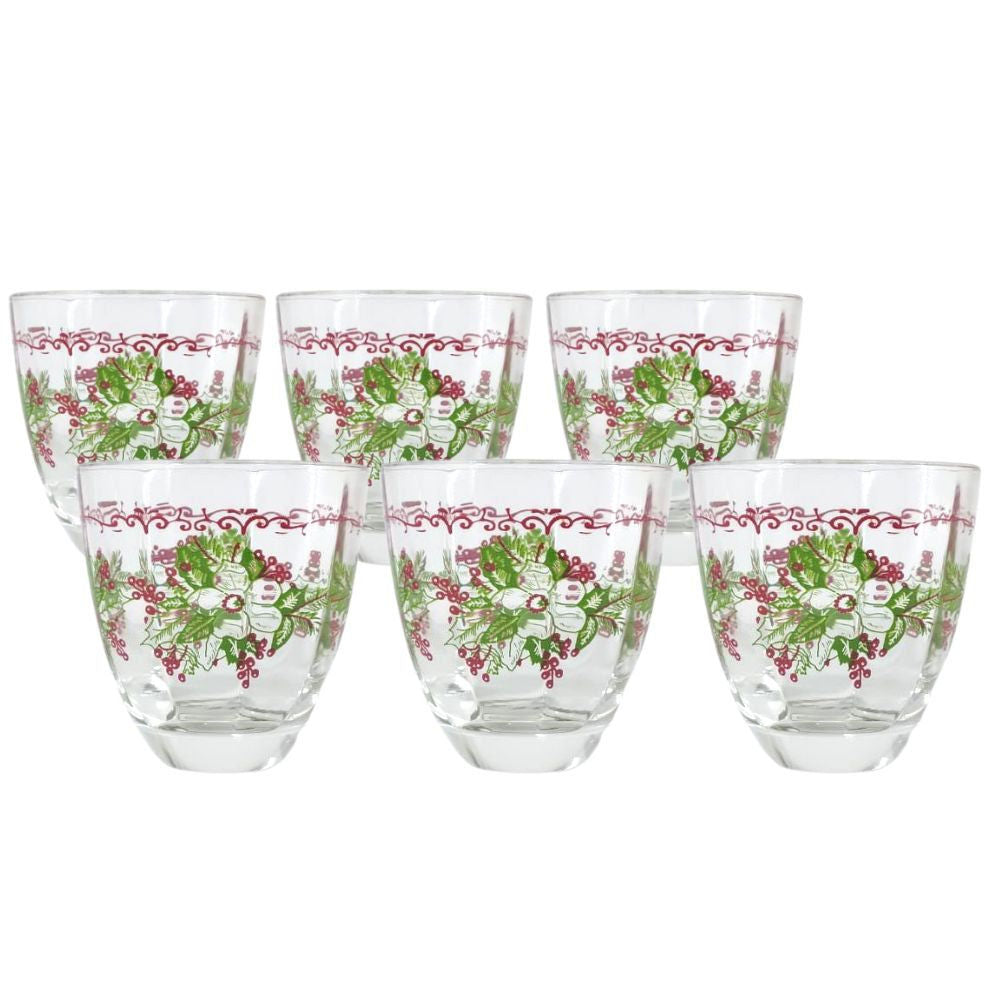Fade Set 11 Pz Bicchieri Tumbler Acqua Trasparenti Natale 10x9.5cm Decoro Albero In Vetro