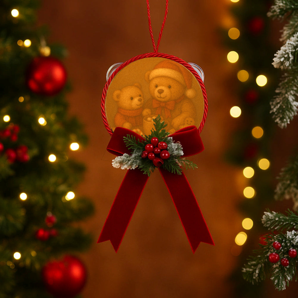 Fiocchi di Luce Orsetto del Cuore Tamorra Natalizia Ø10 cm L 23 cm (Cioccolata)