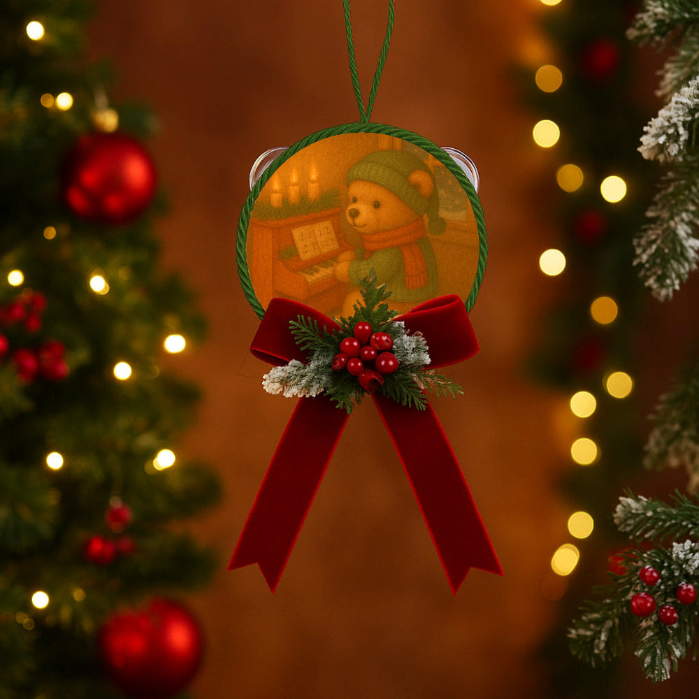 Fiocchi di Luce Orsetto del Cuore Tamorra Natalizia Ø16 cm (Piano) xxx