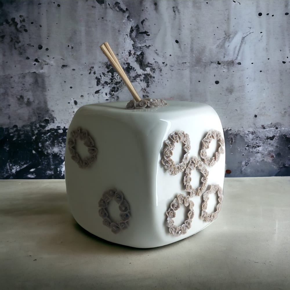 F.lli Majello Dado Diffuser White Dove Grey Porcelain 9.5x9.5 cm