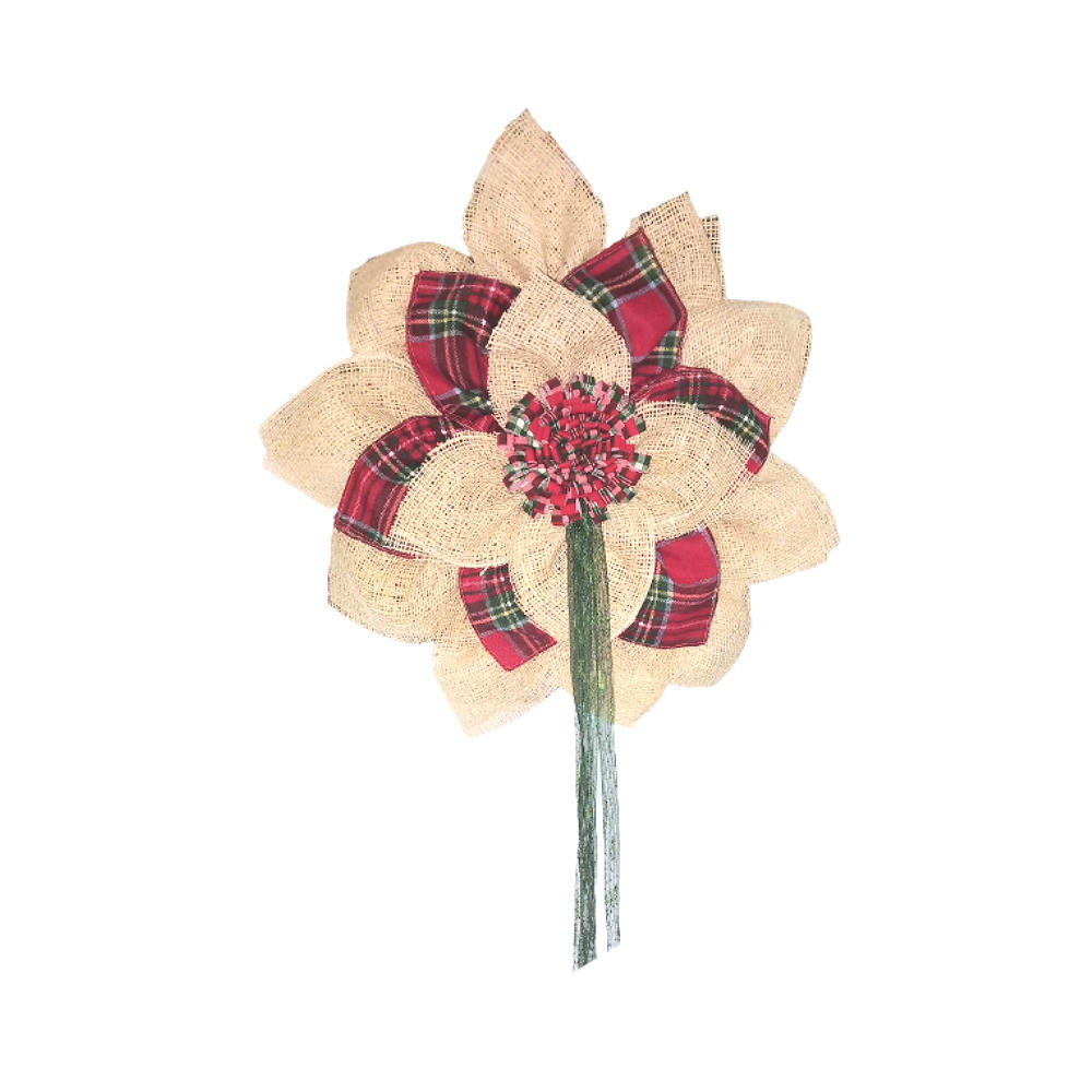 Fuori Porta Fior Di Natale In Tessuto Tartan Scozzese ø 50cm Mod C4