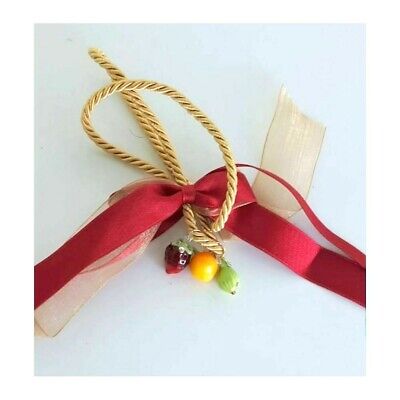 Gabbiani Murano 3 Fruttini Su Pendaglio 2cm Misura Di Ogni Charms + Fiocco