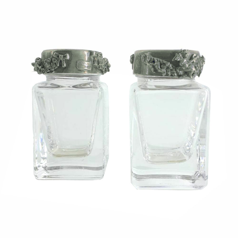 Giovanni Raspini Sale Pepe In Argento 925 Sterling 1800 Decoro Angeli 7.5x4x4