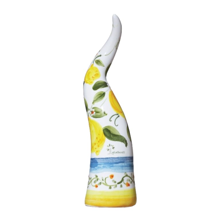 Gli Alberelli Corni in Capodimonte Dipinti a Mano - Limone Peperoncino e Vietri Made in Italy