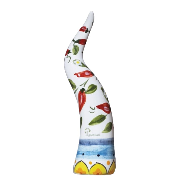 Gli Alberelli Collezione Corni Dipinti a Mano Limoni Peperoncino Vietri in Capodimonte Made In Italy