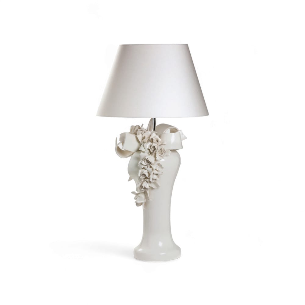 Gli Alberelli Lampada Angela Fiocchi e Rose 35x90cm Made Italy 0550