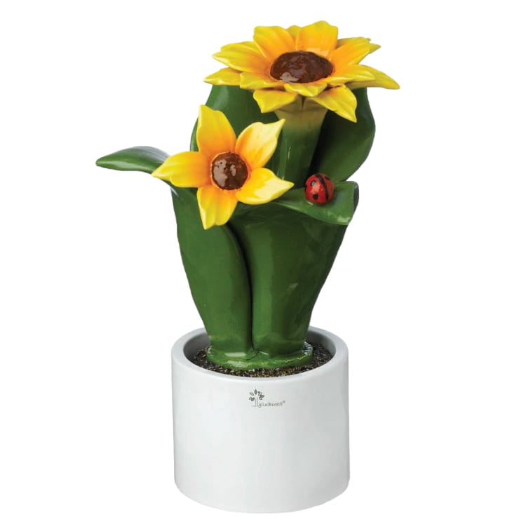 Gli Alberelli Piante Natura 2 fiori 10x16 cm in Ceramica di Capodimonte Made In Italy 0904