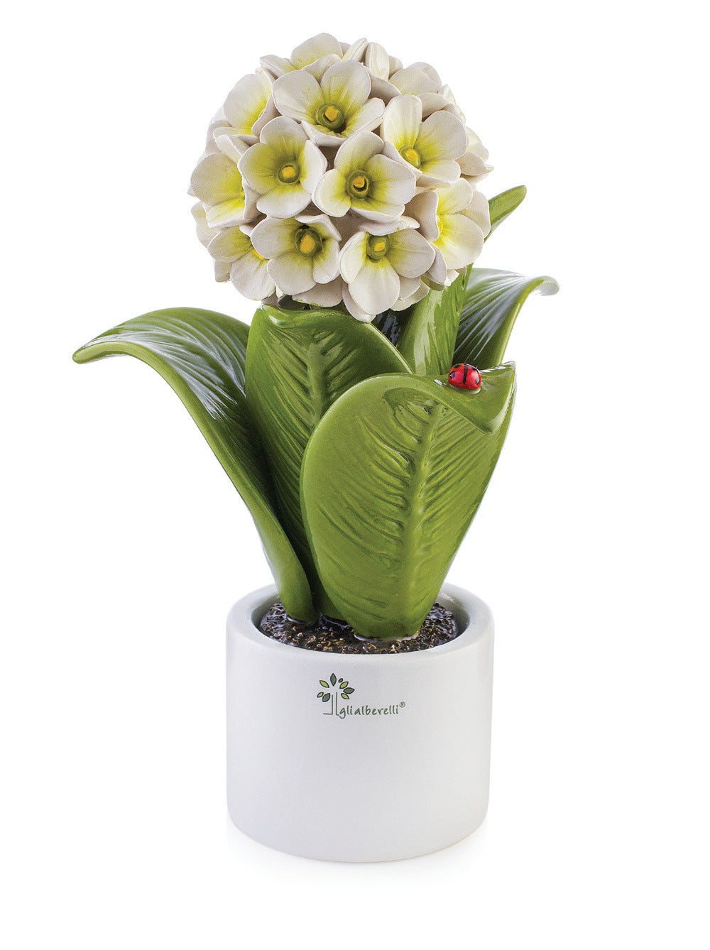 Gli Alberelli Piante Natura 16x25,5 cm Calla Ortensia Ibiscus Giacinto Mandevilla in Ceramica di Capodimonte Made In Italy 0903