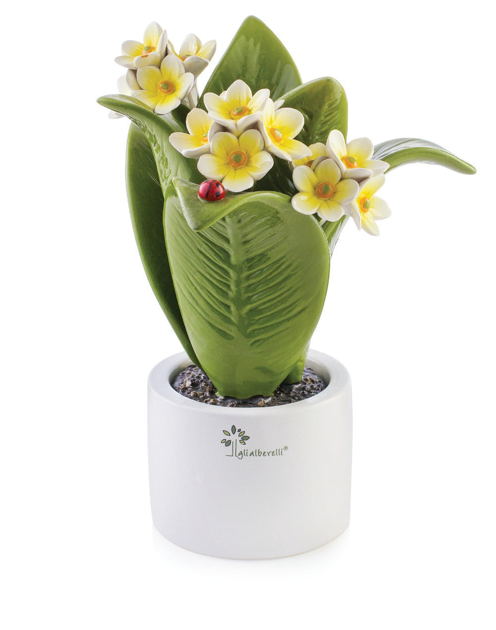 Gli Alberelli Piante Natura 16x25,5 cm Calla Ortensia Ibiscus Giacinto Mandevilla in Ceramica di Capodimonte Made In Italy 0903