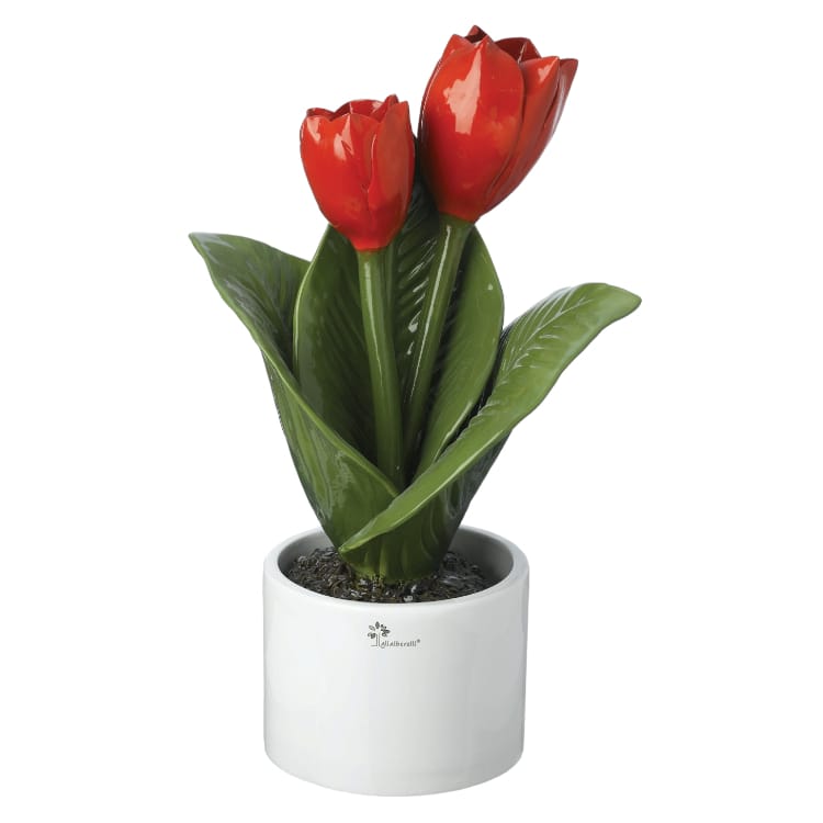 Gli Alberelli Piante Natura 27x38 cm Campanula Tulipano Girasole in Ceramica di Capodimonte Made In Italy