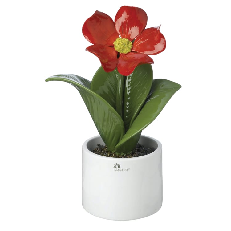 Gli Alberelli Piante Natura 27x38 cm Lilla Orchidea Ortensia Calla Ibiscus in Ceramica di Capodimonte Made In Italy