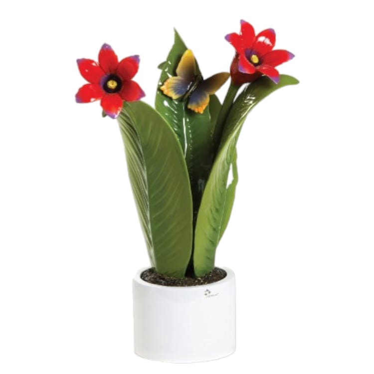 Gli Alberelli Piante Natura Grandi 40x60 cm Campanula Ibisco in Porcellana di Capodimonte Made In Italy Mele