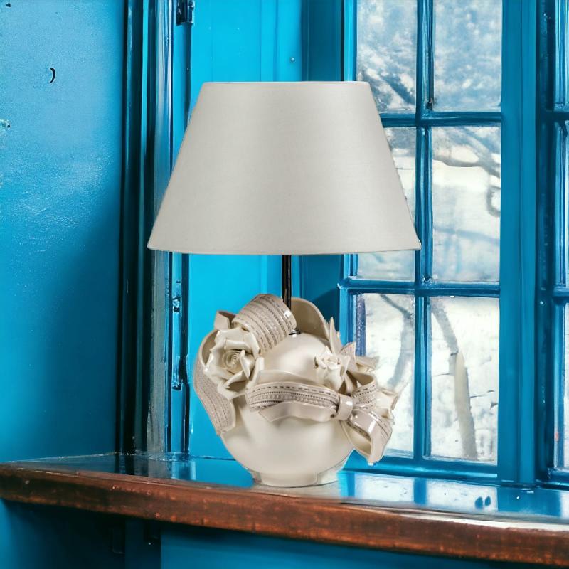 Gli Alberelli Decoro Pizzo Lampada 57/75 cm Bianca