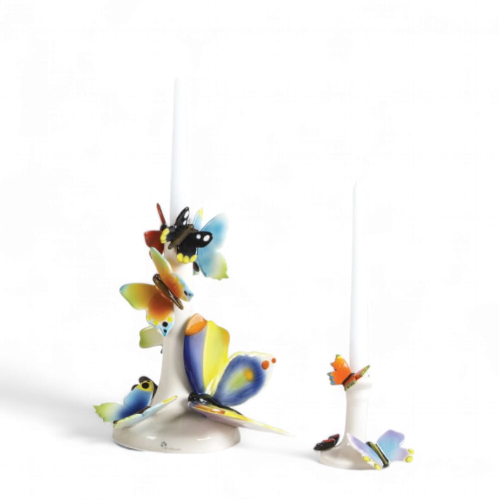 Gli Alberelli Porta Candela Farfalle 14 X 14 - 27 X 30 cm
