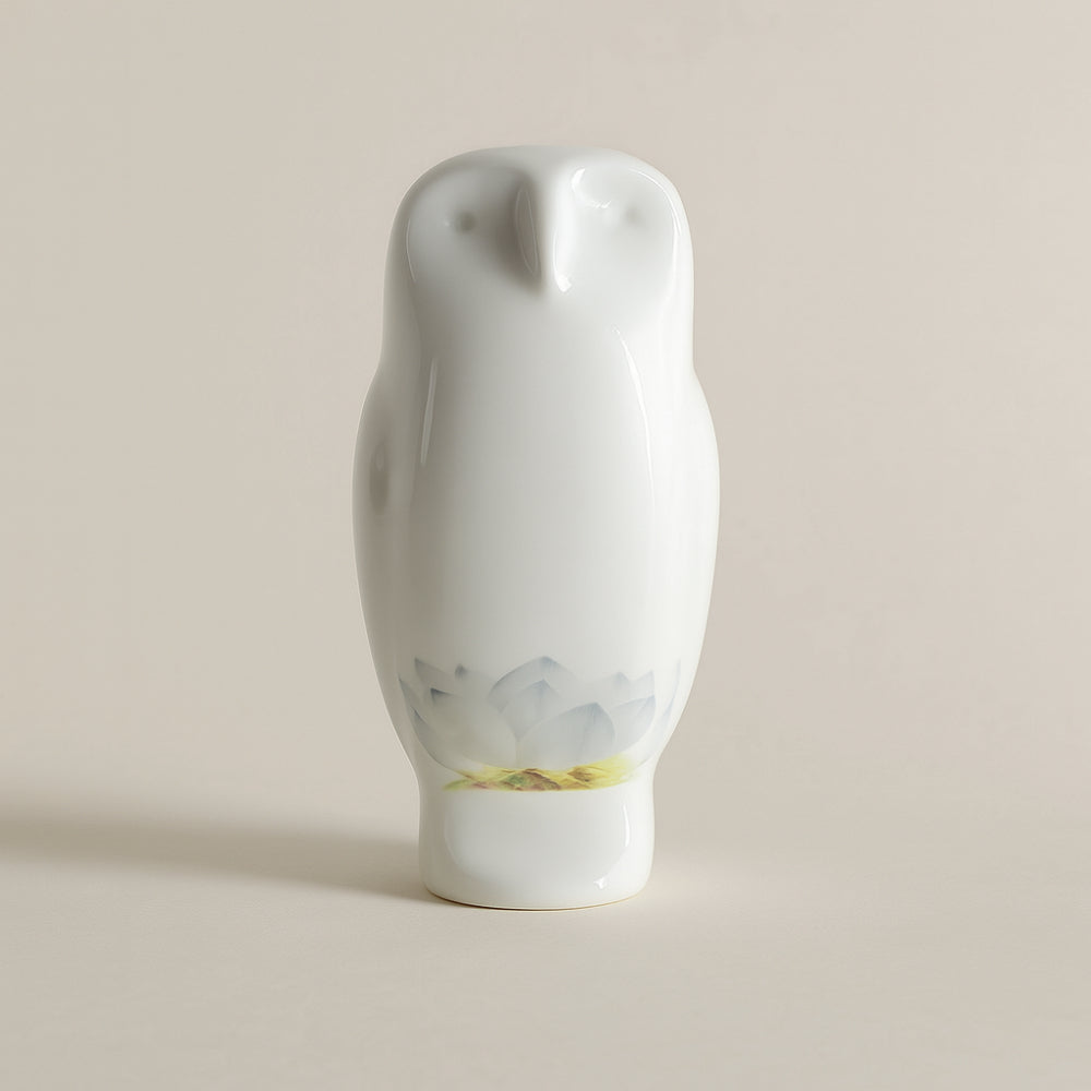 Gufo in porcellana Ceramiche Viva decorativo H 14 cm per arredo elegante