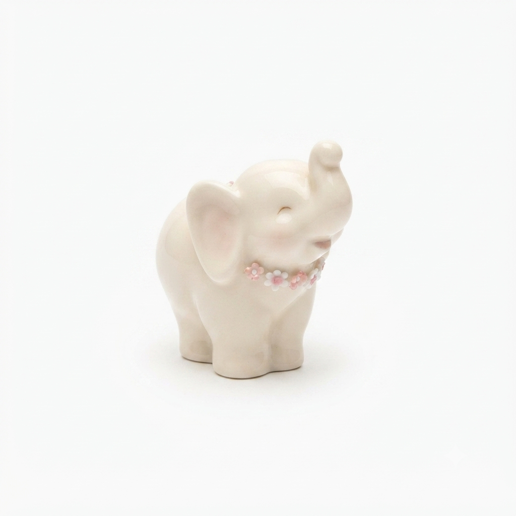Hervit Royal Class Elefante in Porcellana Avorio 8x7 cm