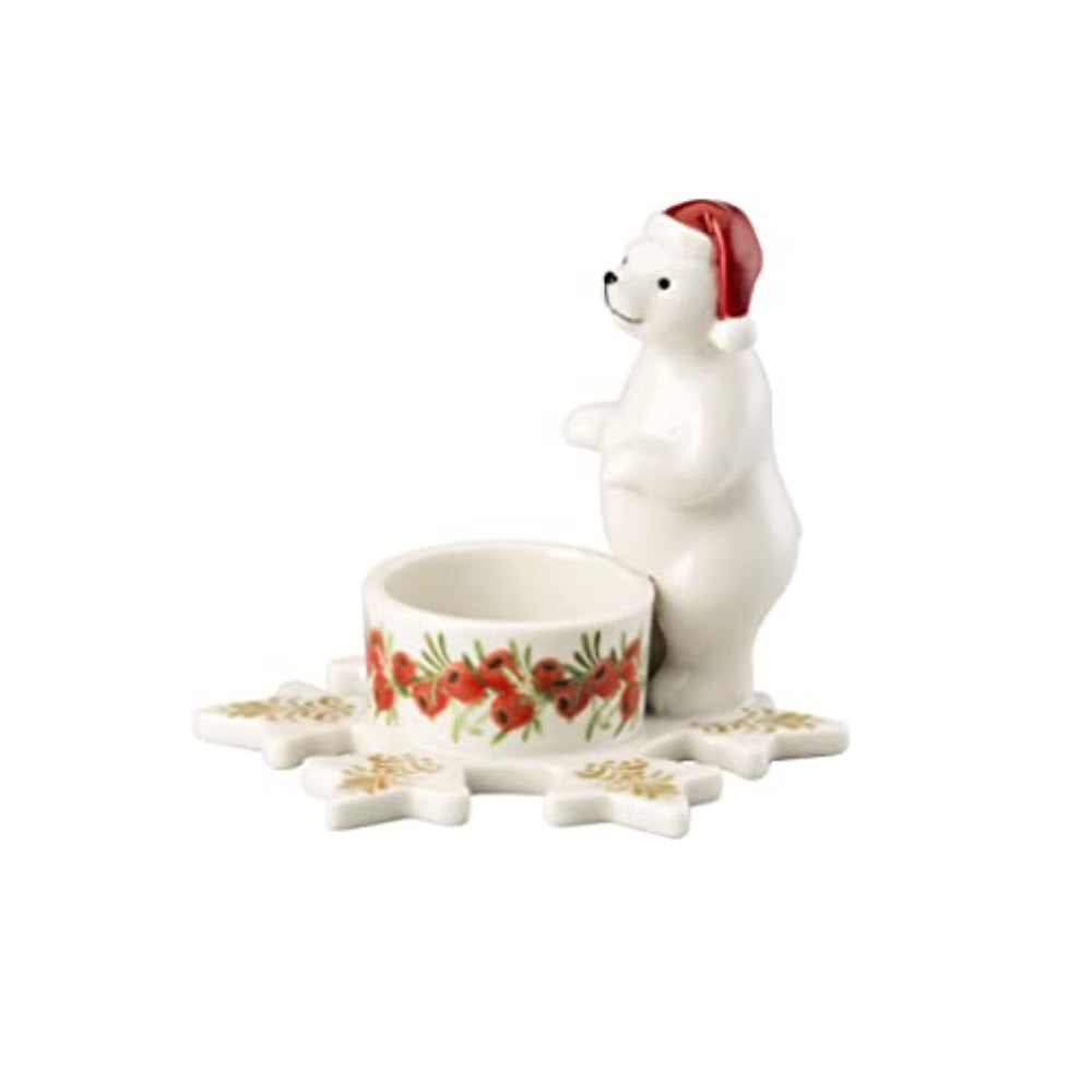 Hutschenreuther Romance Porta Candele Tea Light da Tavolo a Forma di Orso Polare in Piedi