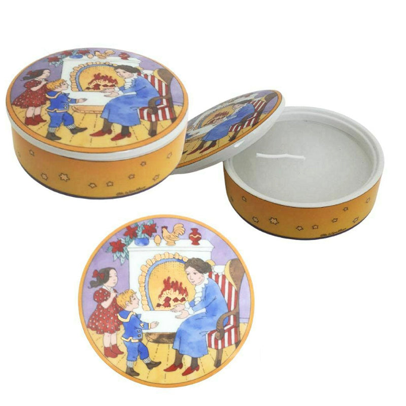 Hutschenreuther Scatola 9cm Porcellana Fine Con Candela Di Natale Natalizia Noel