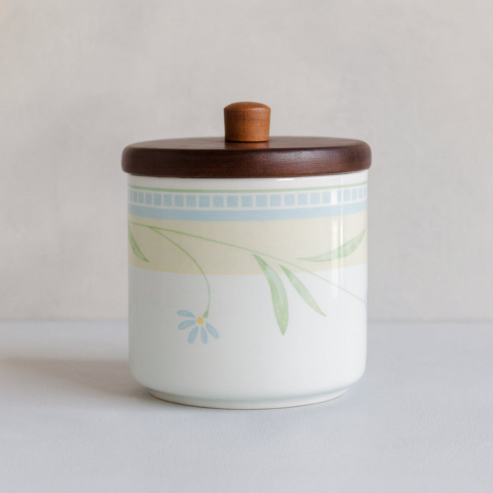 I.C.C. Biscottiera in Ceramica con Tappo in Legno Decoro Demetra 18×16 cm