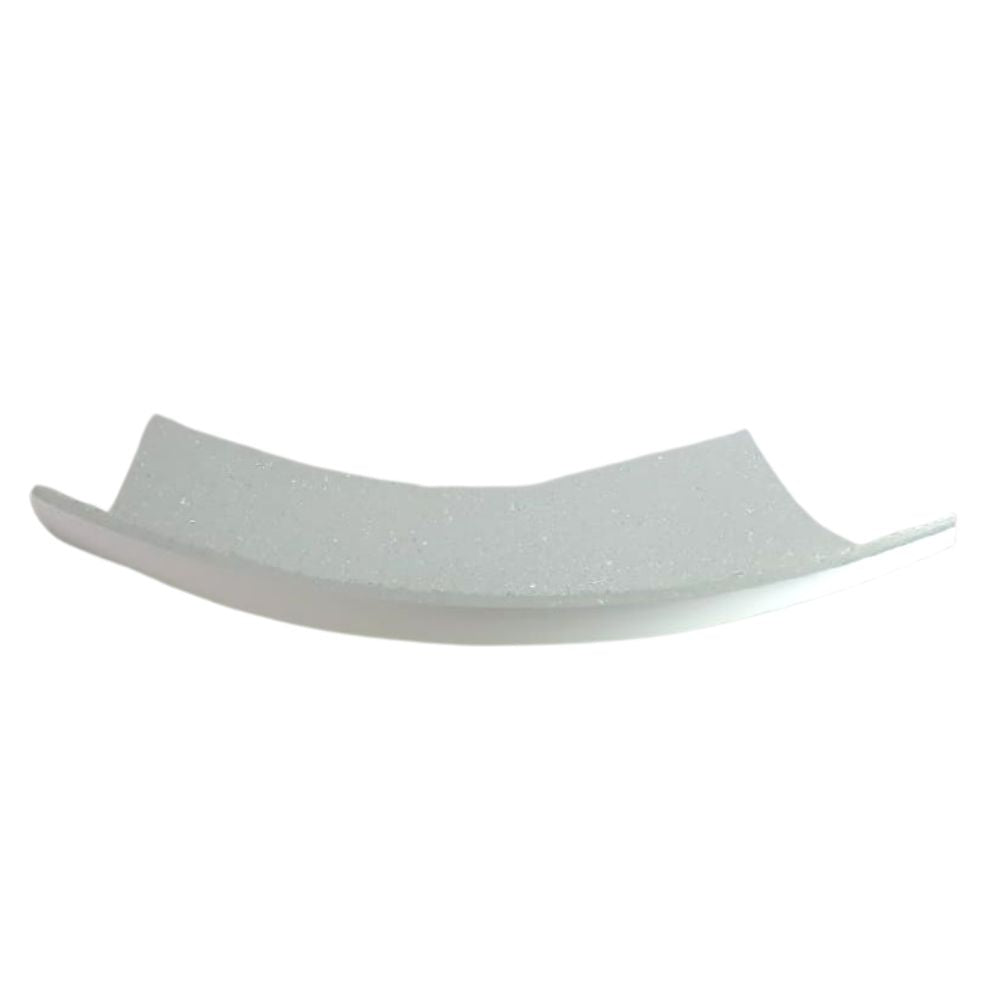Ilary Queen Centrotavola In Vetro 45cm Porta Fiori Centro Bianco Granigliato