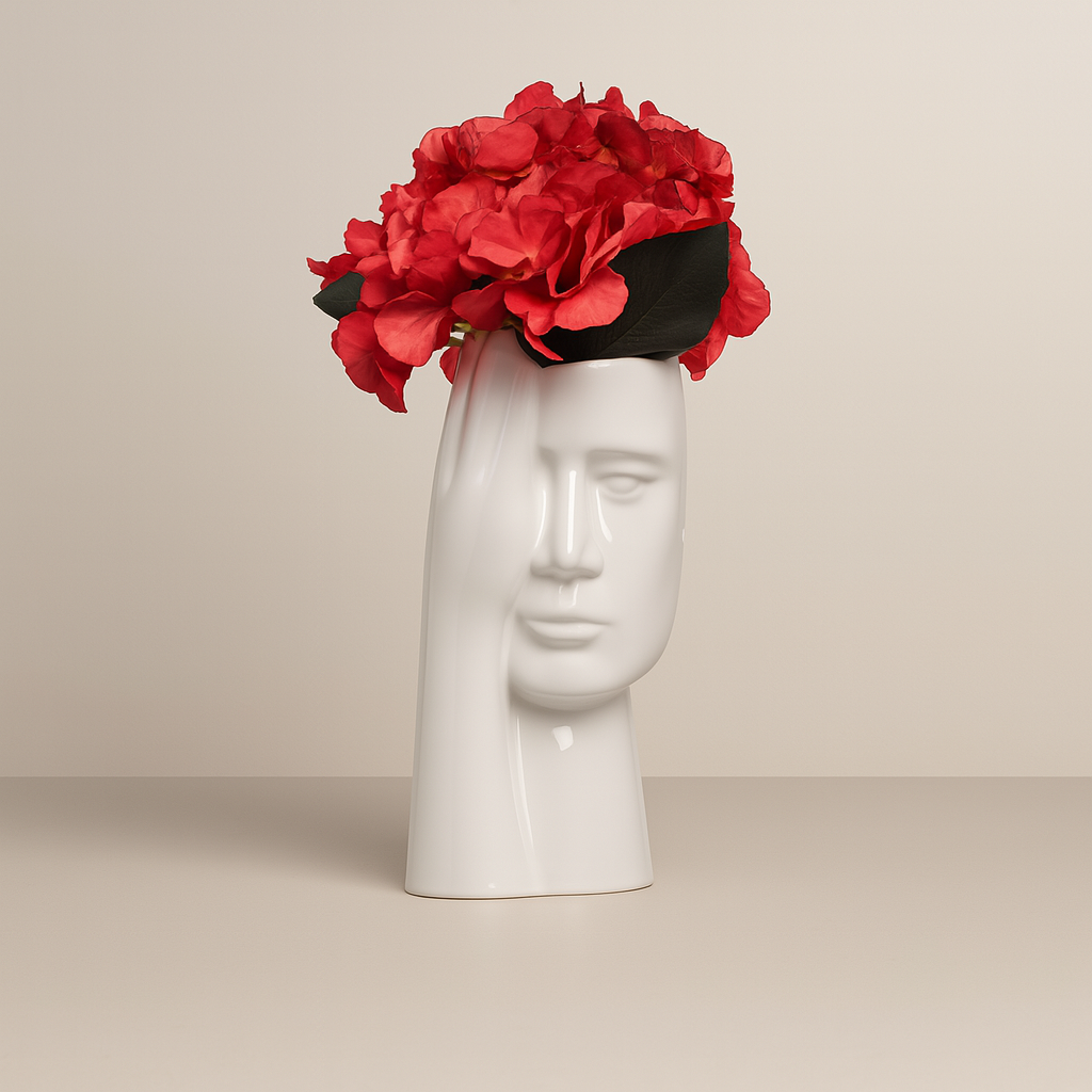 Ilary Queen - Vaso Mano sul Volto in Ceramica Lucida H.27 cm