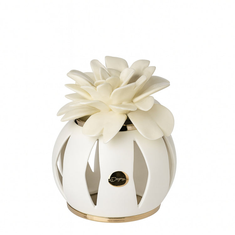 Ilary Queen Lampada Sfera LED in Ceramica Ø 12x16 cm Bianca