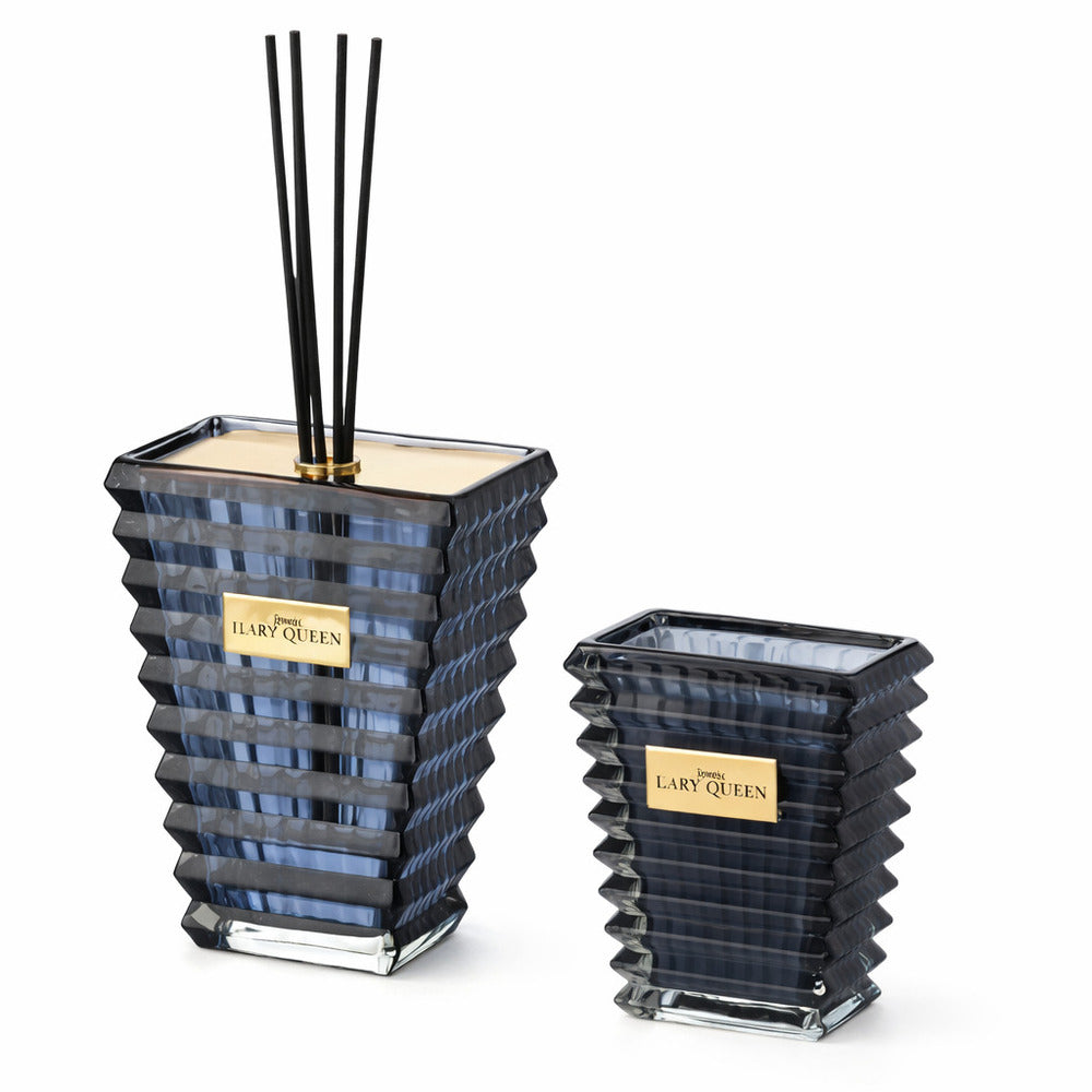 Ilary Queen Set Regalo Diffusore e Candela Vetro Fumè Taormina