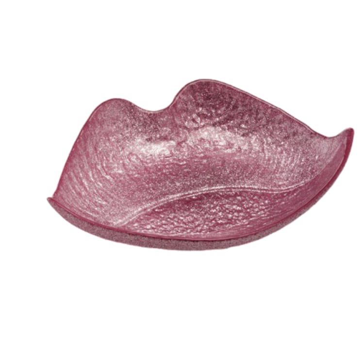 Ilary Queen Svuotatasche Lips Labbra in Vetro Pop 22/17 cm Kiss Rosa