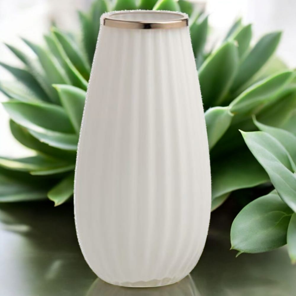 Ilary Queen Vaso Basic in Vetro H. 19,5/26/37 cm Bianco