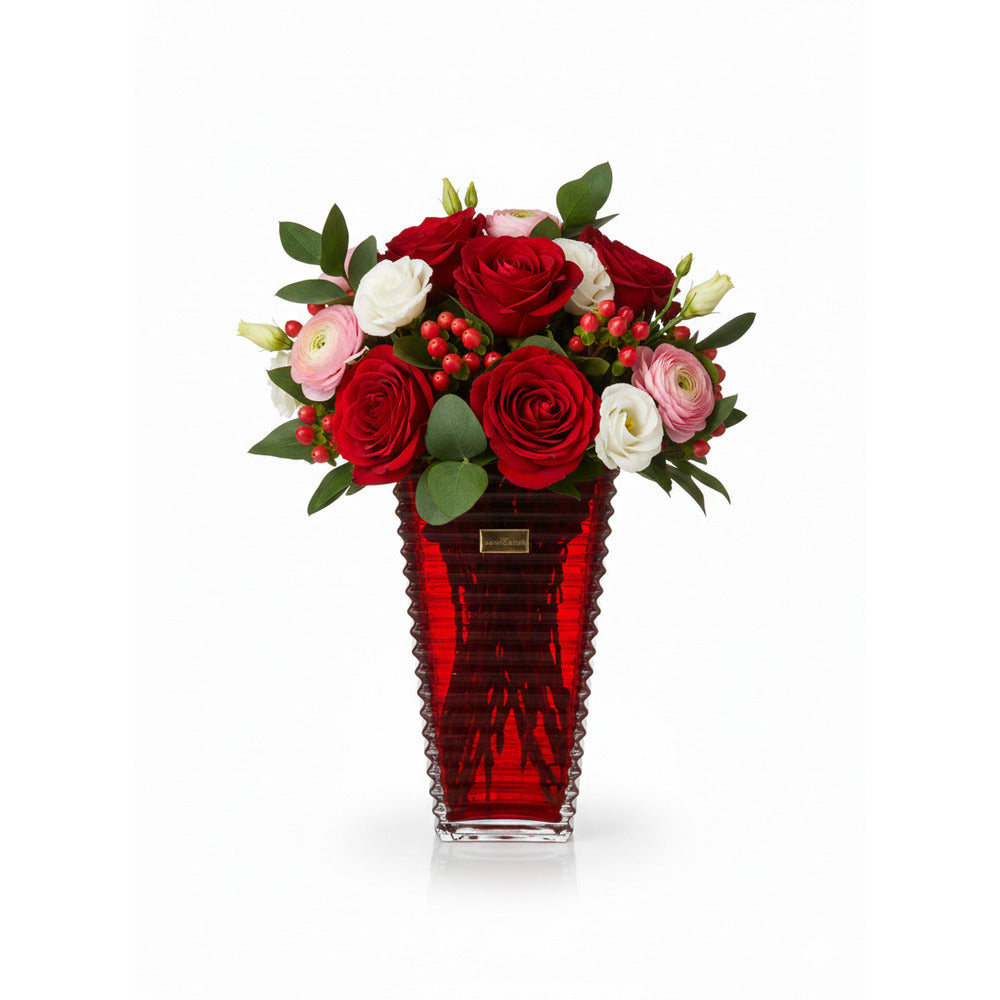 Ilary Queen Vaso Vetro Rosso Taormina Design 23/28cm