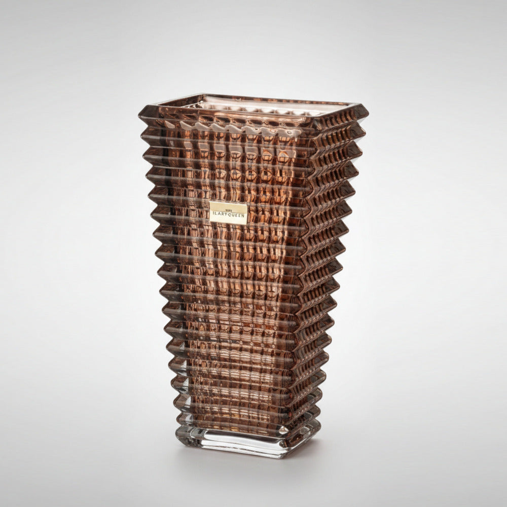 Ilary Queen Vaso Vetro Tortora Taormina Design 23/28cm