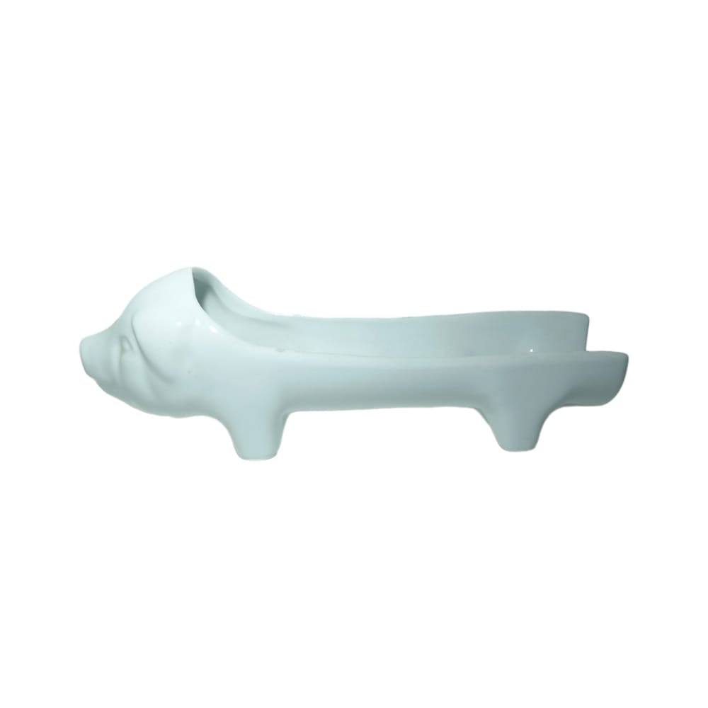 La Porcellana Bianca Porta Salame Maialino in Porcellana H.9x26 cm