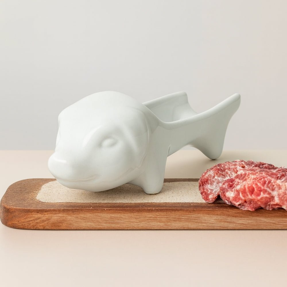 La Porcellana Bianca Porta Salame Maialino in Porcellana H.9x26 cm