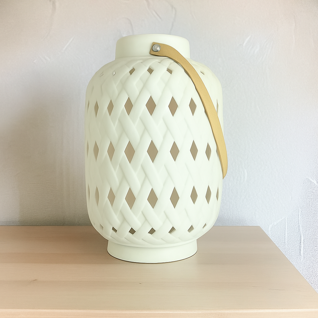 Lanterna Ad Creation in ceramica con luce LED – Elegante decorazione per interni ed esterni Made in Italy