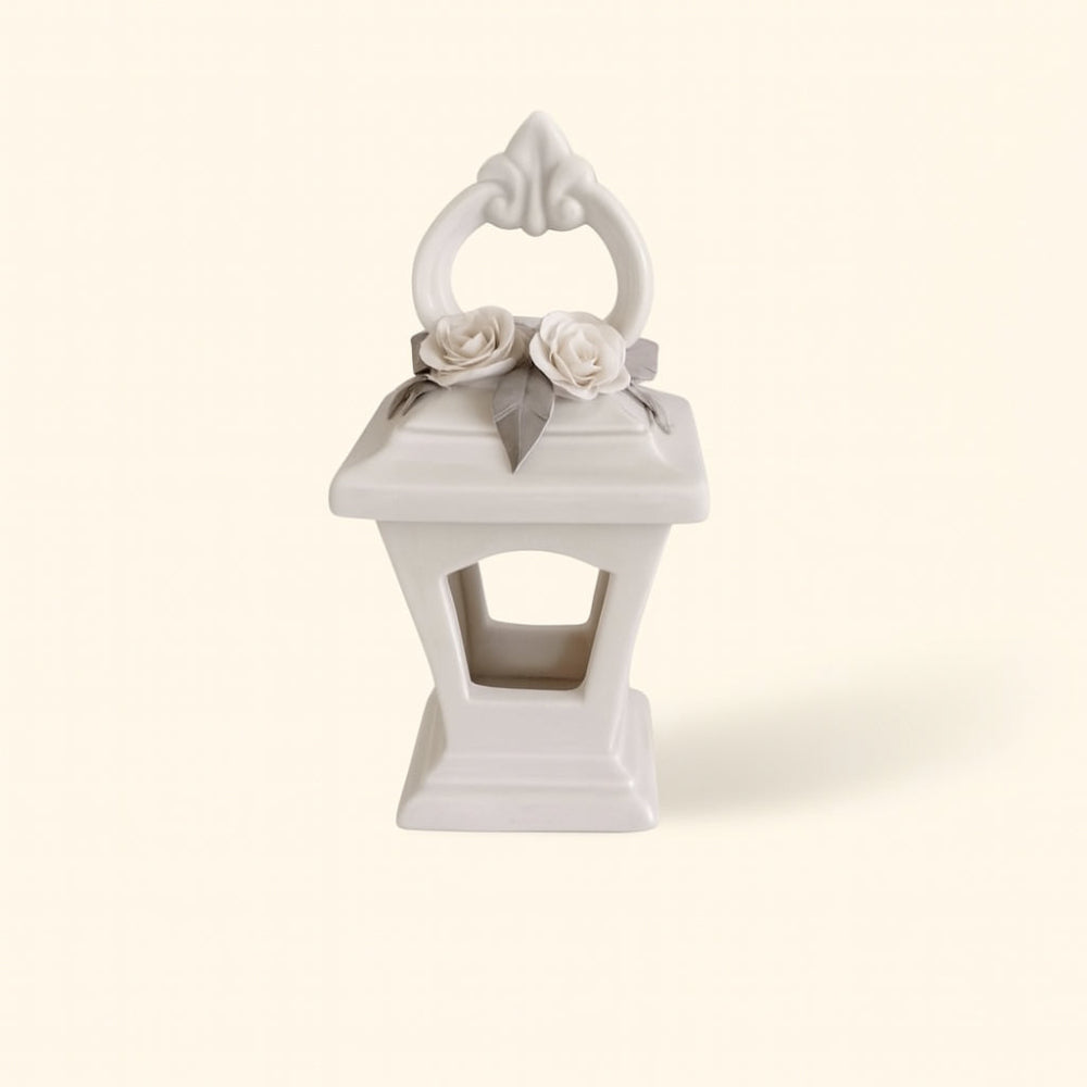 Lanterna Sharon in porcellana Capodimonte H16x9 cm – oggetto decorativo artigianale Made in Italy – Le Favole