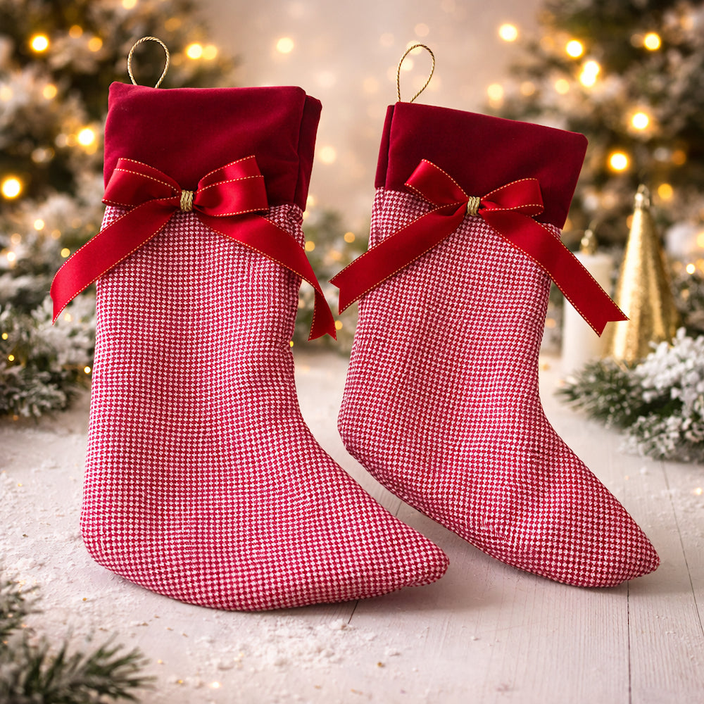 Le Favole Living Calze Befana Artigianali Epifania 29/36 cm Rosso