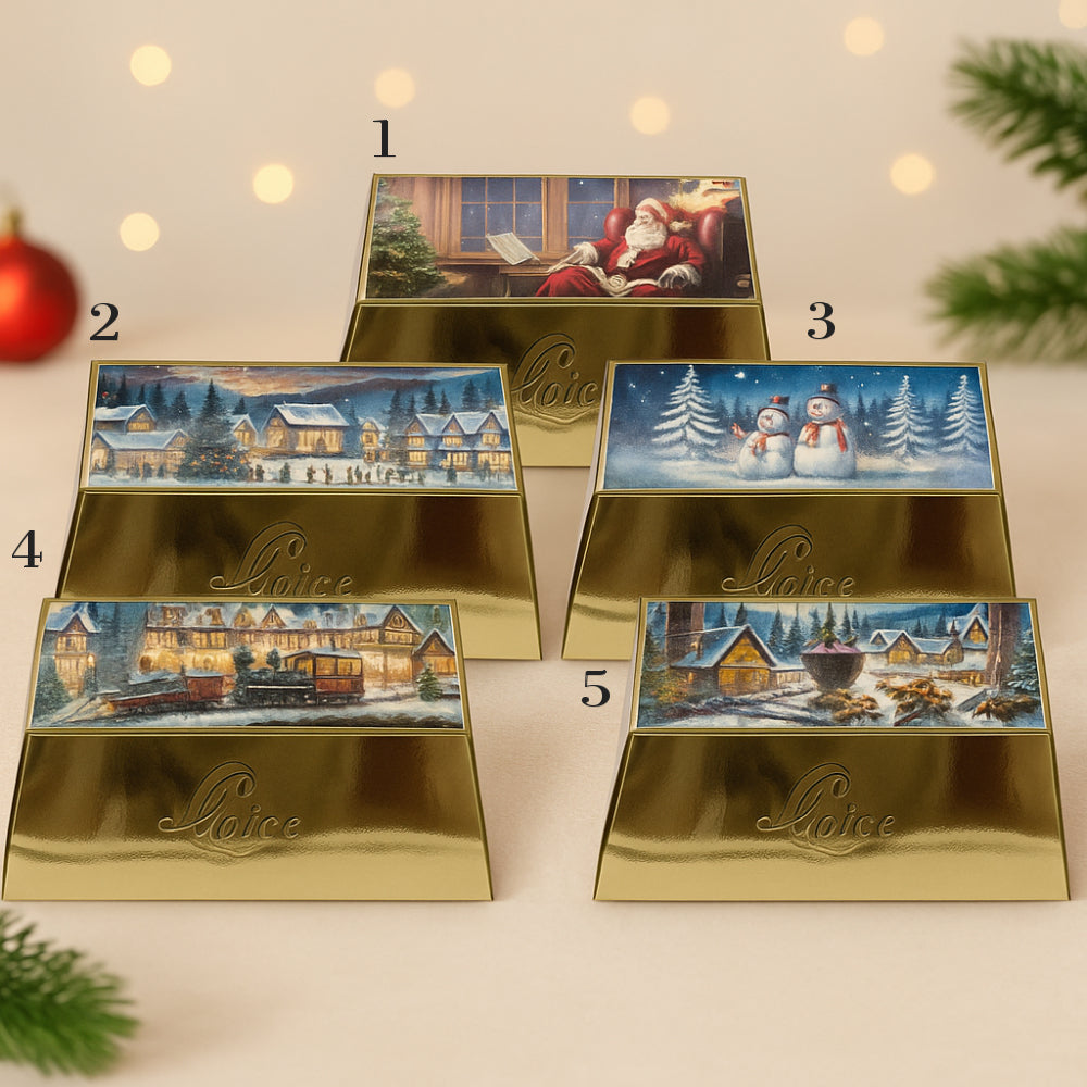 Lingotto natalizio Orefice dorato con torroncini misti 200 g decorazione natalizia elegante