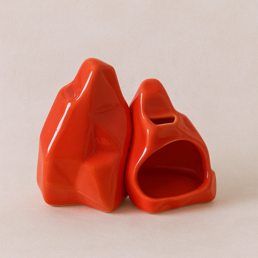 Macrì Diffusore Porcellana Capodimonte Faraglioni 11x14cm Arancio