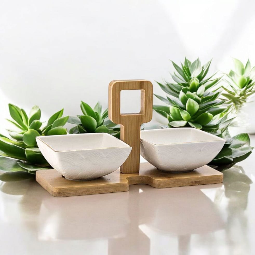 Madrhélen Paris – Set Antipastiera 2 Ciotole in Porcellana – Linea Home (21x9x12 cm)
