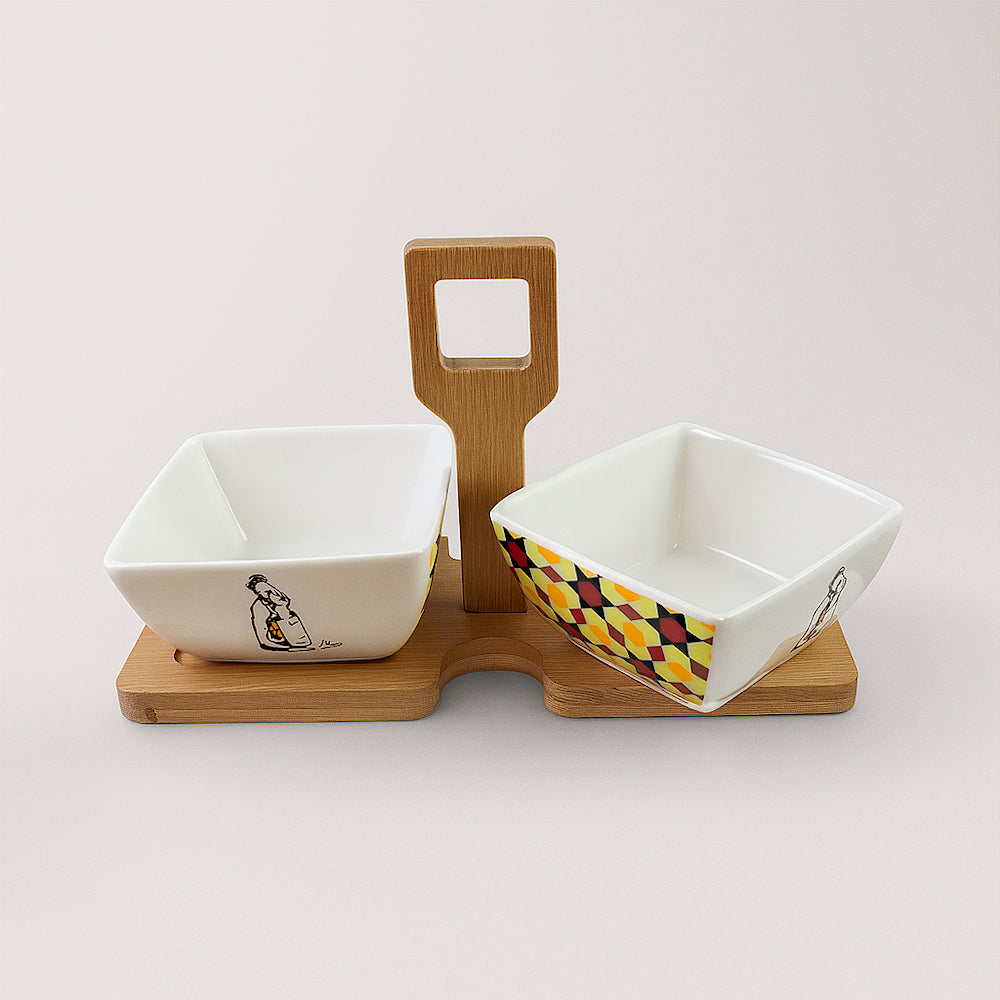 Madrhélen Set 2 Ciotole Porcellana Feelings 21×9 cm