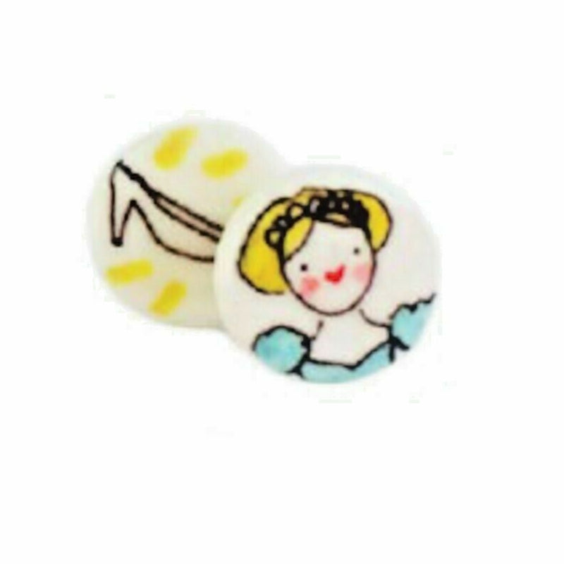 Manitas De Plata Coppia Di Orecchini 1,2cm Cenerentola Porcellana