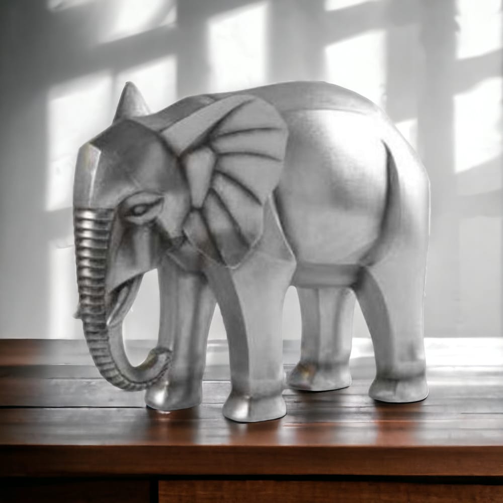 Mascagni Elefante In Resina O1779 29,5 x 16,5 x 23 H. cm. Colore Argento