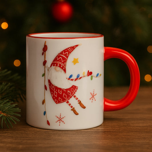 Mug Babbomatto in ceramica 10.5x8x13 cm con gnomi Gnomatti Volo