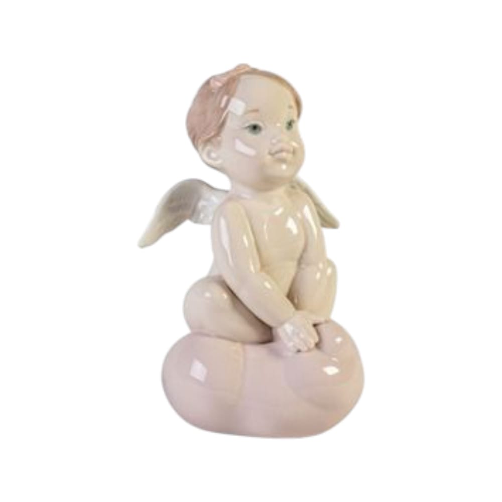 NAO by Lladrò - Piccolo Angelo sulla Nuvola Blu o Rosa 02001872 - Scultura in Porcellana