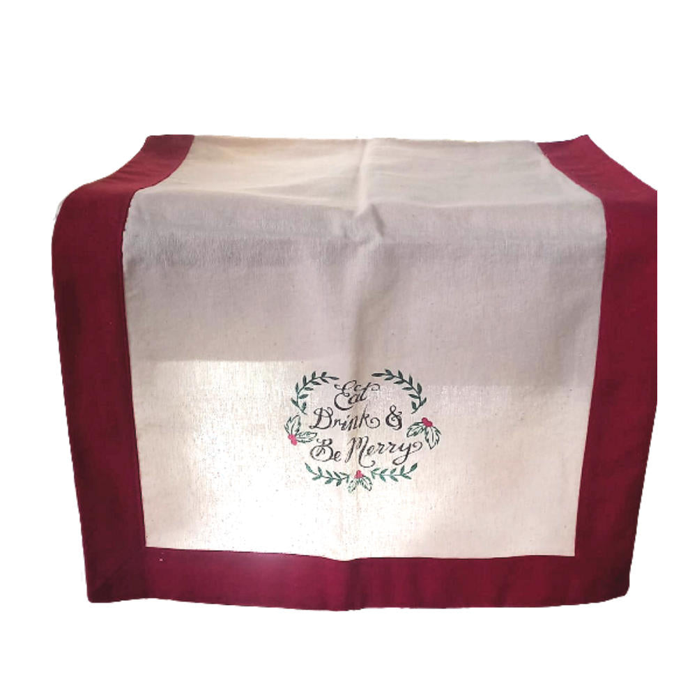 New Diffusion Lino Runner 132x47 Cm Natale Natalizio Eat Drink & Be Merry
