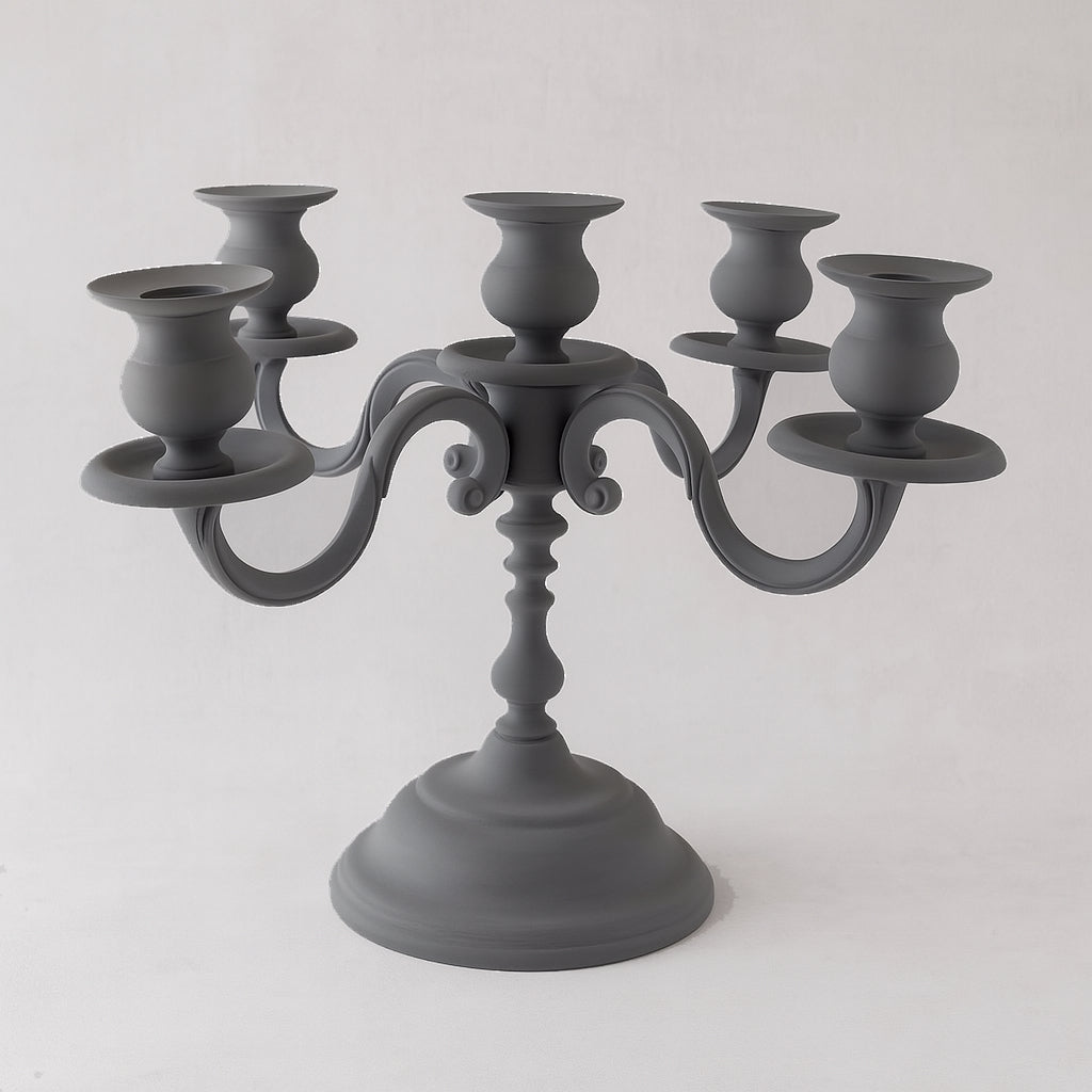 Onde Creazioni – Candeliere Acciaio Smalto Grigio 25x36