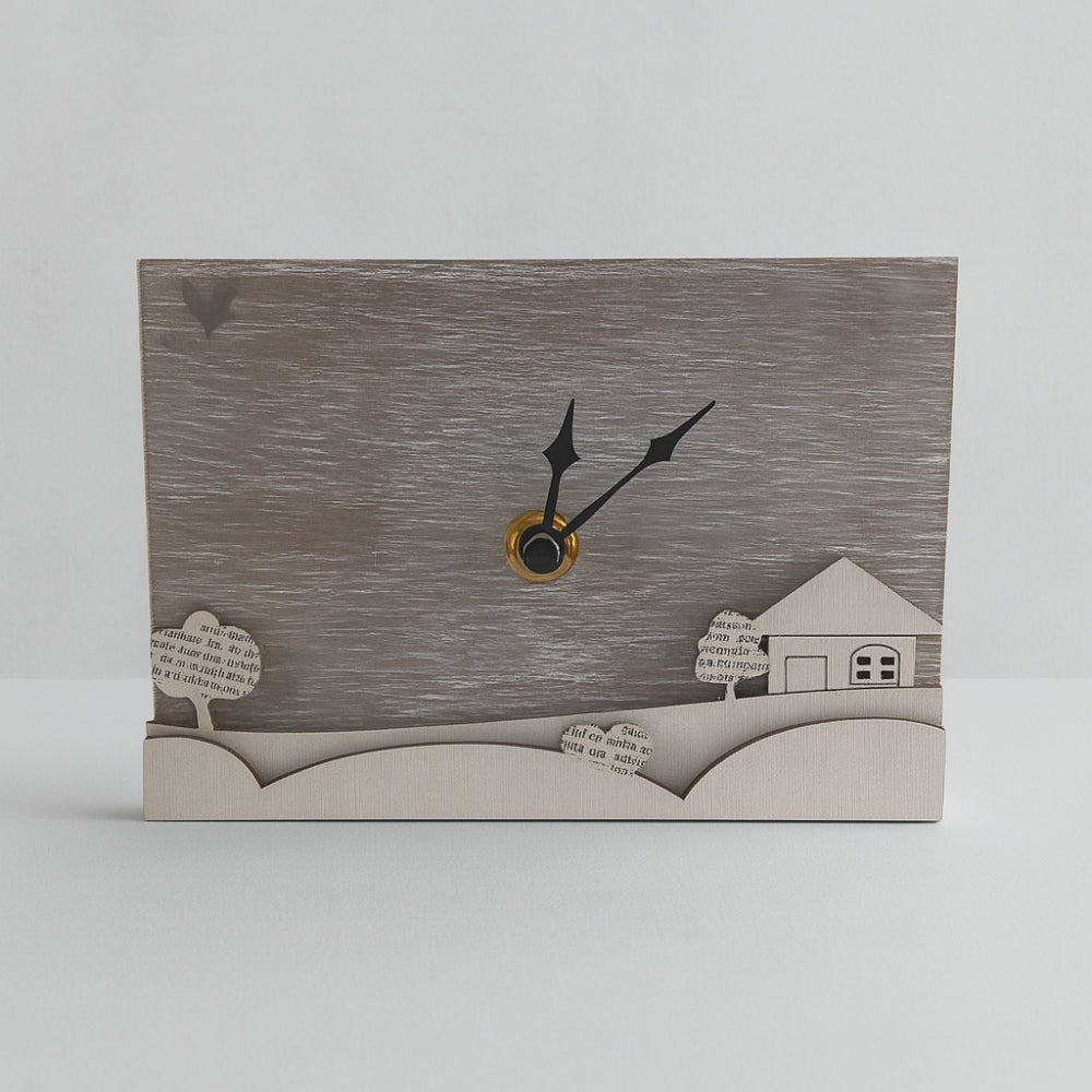 Orologio Cuor d’Incanto Cuorematto in legno bianco 10x14 cm decorativo