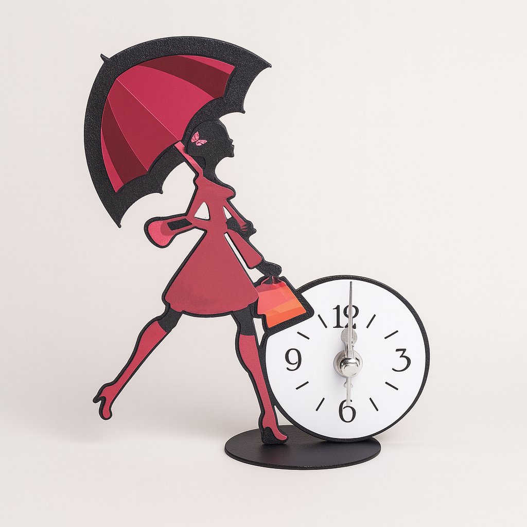 Orologio Jasmine Bordeaux Le Ombrelline 18x16 cm – Orologio da tavolo o decorazione elegante Made in Italy