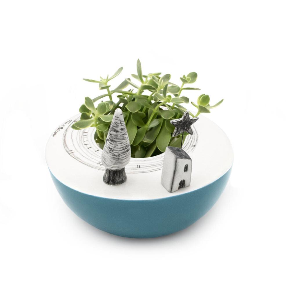 Terre di Scirocco Piazzetta 2 Elementi Casetta + Albero Ø21cm in Ceramica A
