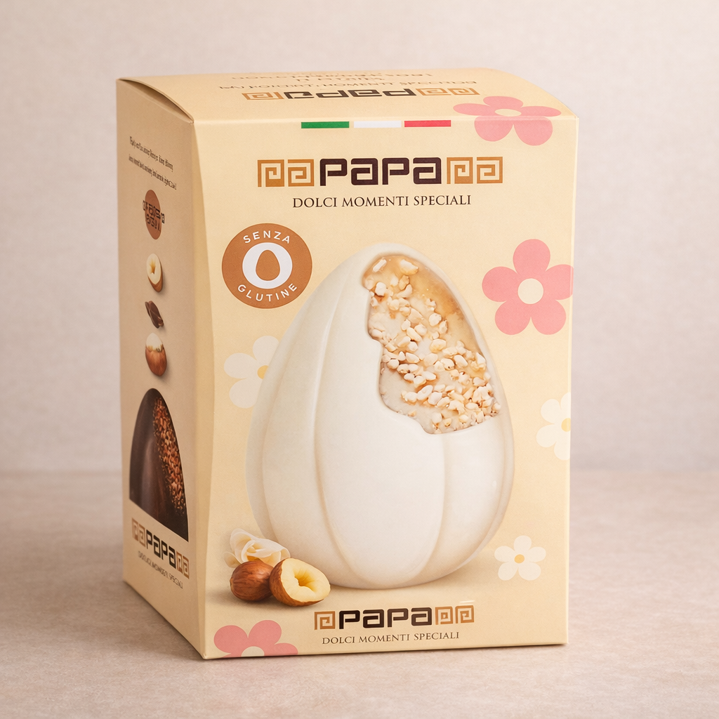 Papa Uovo Cioccolato Bianco Mandorle Salate 350 g